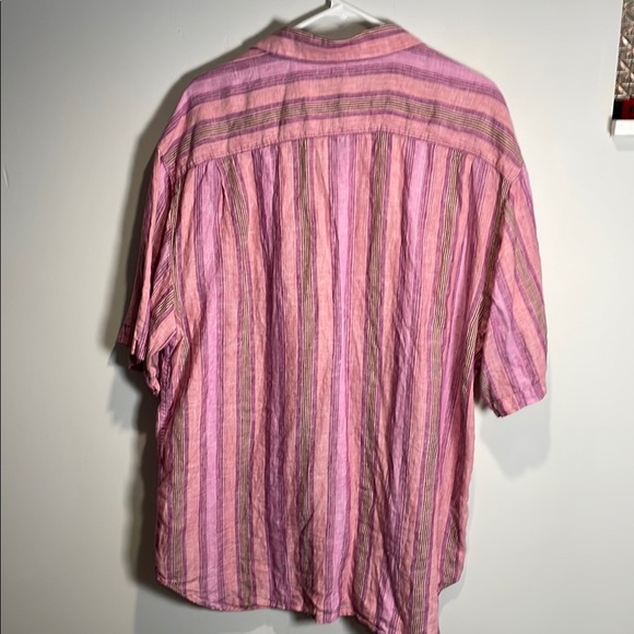 Tommy Bahama Pink Casual Button Down Shirt 100% linen - Picture 6 of 6